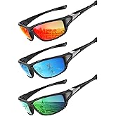 QALLY Polarized Sunglasses Men Sports Sunglasses for Men UV400 Sunglasses for Driving Golf Cycling Fishing Running