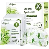 BeHoomi 30Packs Steam Eye Mask, Heated Eye Mask Warm Compress for Eyes, Self Heating Disposable Steam Mask for Home Sleep, Spa, Travel Essentials & Relaxation Gifts, Stocking Stuffers (Green Tea)
