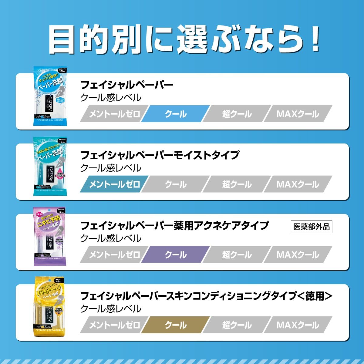 Amazon ギャツビー フェイシャルペーパー スキンコンディショニングタイプ 徳用 42枚 Gatsby ギャツビー デオドラントボディシート 通販