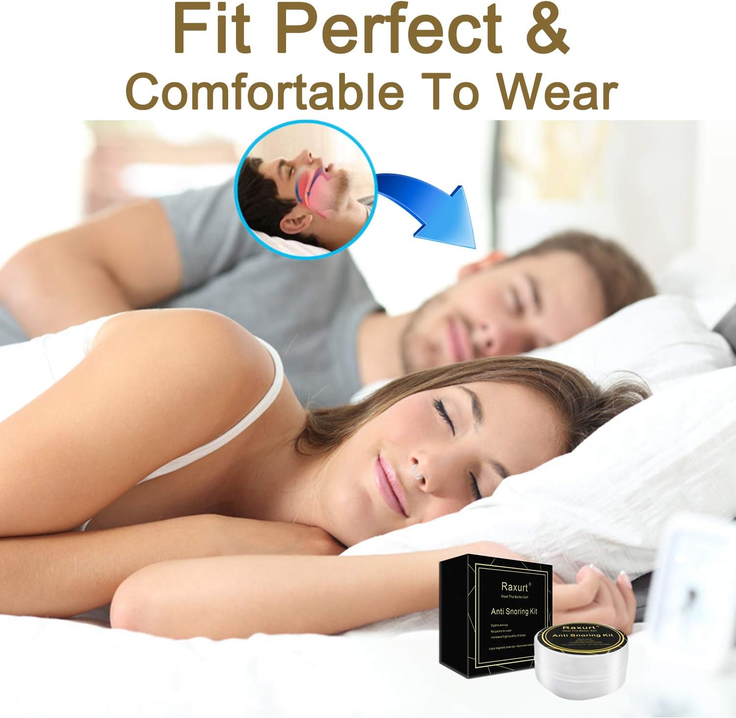 Anti Snoring Device, Raxurt 8 Pack Upgraded Snore Stopper 4 Pack Silicone Magnetic Nose Clips with 4 Different Sizes Nose Vents Professional Sleeping Aid Relieve Snore and Bruxism for Men Women: Health & Personal Care
