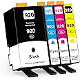 Timink 920XL Ink Cartridge Compatible with HP 920 XL 920 Combo Pack, for Officejet 6500 6500A 6000 7000 7500 7500A E709 Printer (1 Black, 1 Cyan, 1 Magenta, 1 Yellow, 4 XL Pack)