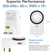 HBN Plug Timer Socket UK Programmable Segment 48 Daily Timers 2 Pack view 8