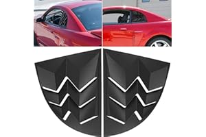 DANTI Side Window Louvers for Ford Mustang 1999 2000 2001 2002 2003 2004 in GT Lambo Style Windshield Sun Shade Cover ABS Window Cover Vent Matte Black (2pcs)