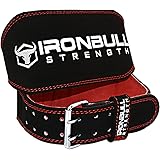 Iron Bull Strength Weight Lifting Belt - 6-inch Padded Leather Weight Belt - Heavy Duty and Comfortable Back Support for Heav