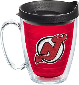 Tervis NHL New Jersey Devils Primary Logo Insulated Tumbler with Emblem and Black Lid, 16oz Mug, Red