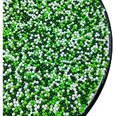 Homankit White and Green Nonpareils Sprinkles St Patrick's Day Sprinkles Edible Cookie Decorations Mini Pearls for Decorating Cake, Baking, Cupcake Toppers, Ice Cream, Donuts 3.88 Ounce