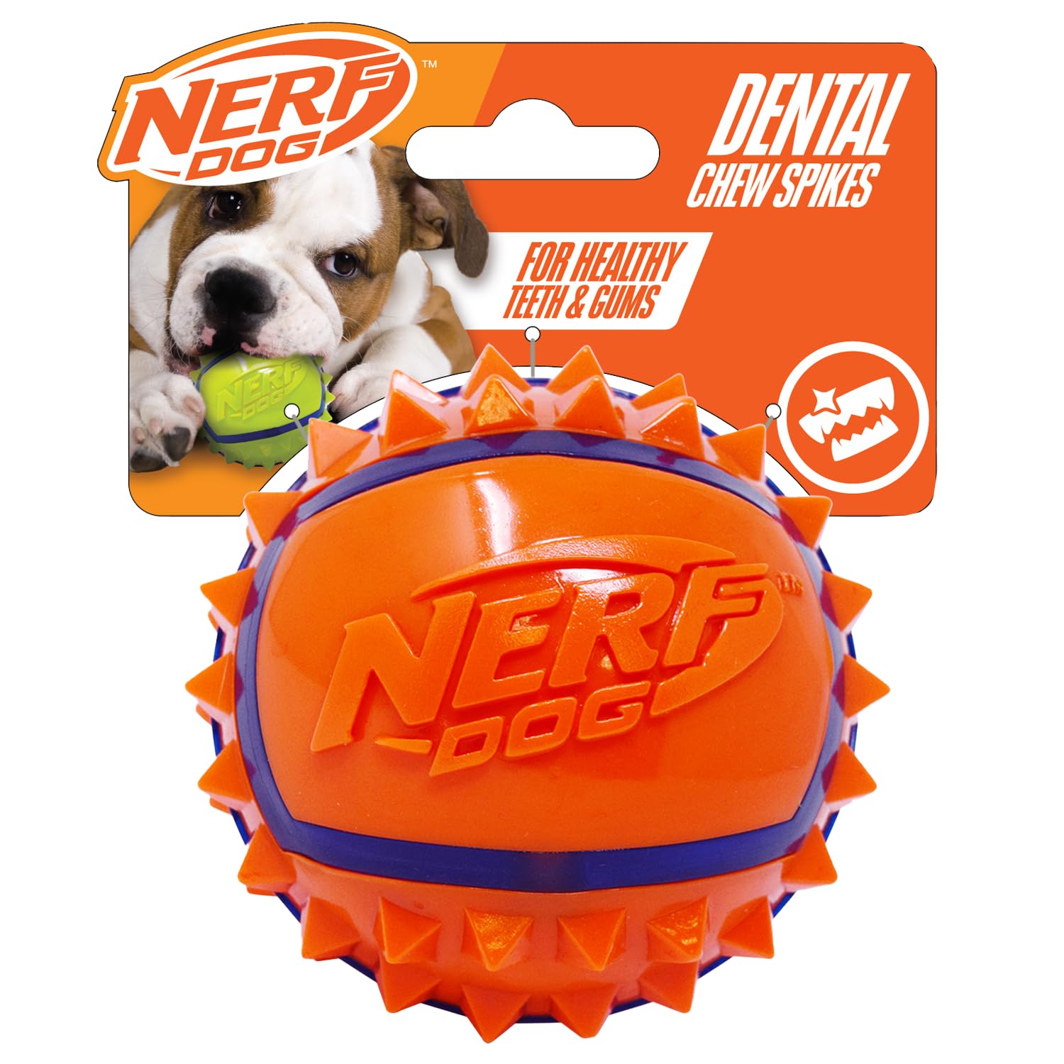 Nerf Dog Two Tone TPR Spike Ball, Large
