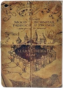 YHB ipad Air 2 CASE Hogwarts Marauder's Map Vintage Retro Pattern Leather Flip Stand Case Cover ipad Air 2 II