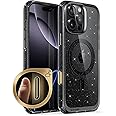 SUPCASE for iPhone 16 Pro Max Case with Camera Control Capture Button (Unicorn Beetle Mag), [Compatible with MagSafe] [Military-Grade Protection] Slim Clear Magnetic Phone Case (GlitterBlack)