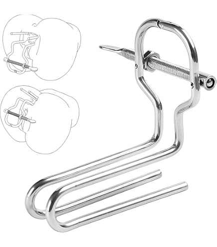 hot toy chica sex Labia Spreader with Clamps Black main image 0