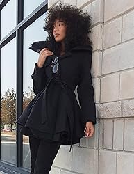 Zeagoo Women's Fashion Trench Coat Faux Fur Lapel