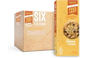 CYBELE'S FREE TO EAT Cybele’s Free To Eat Gluten-Free & Vegan Cookies - Plant-Based, Dairy, Soy, & Nut Free - Soft-Baked School Safe Snack For Kids & Adults - 12 Cookies Per 6 oz Box (Chocolate Chip, Pack of 6)