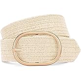 XZQTIVE Straw Woven Elastic Braided Waist Belt for Women Stretch Summer Boho Raffia Dresses Belt for Beach Vacation
