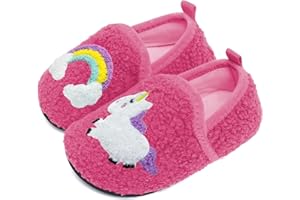 UCUHNB Kids Slippers Toddler Smile Face House Slippers Indoor Home Non-Slip Rubber Sole Shoes Warm Cozy Socks