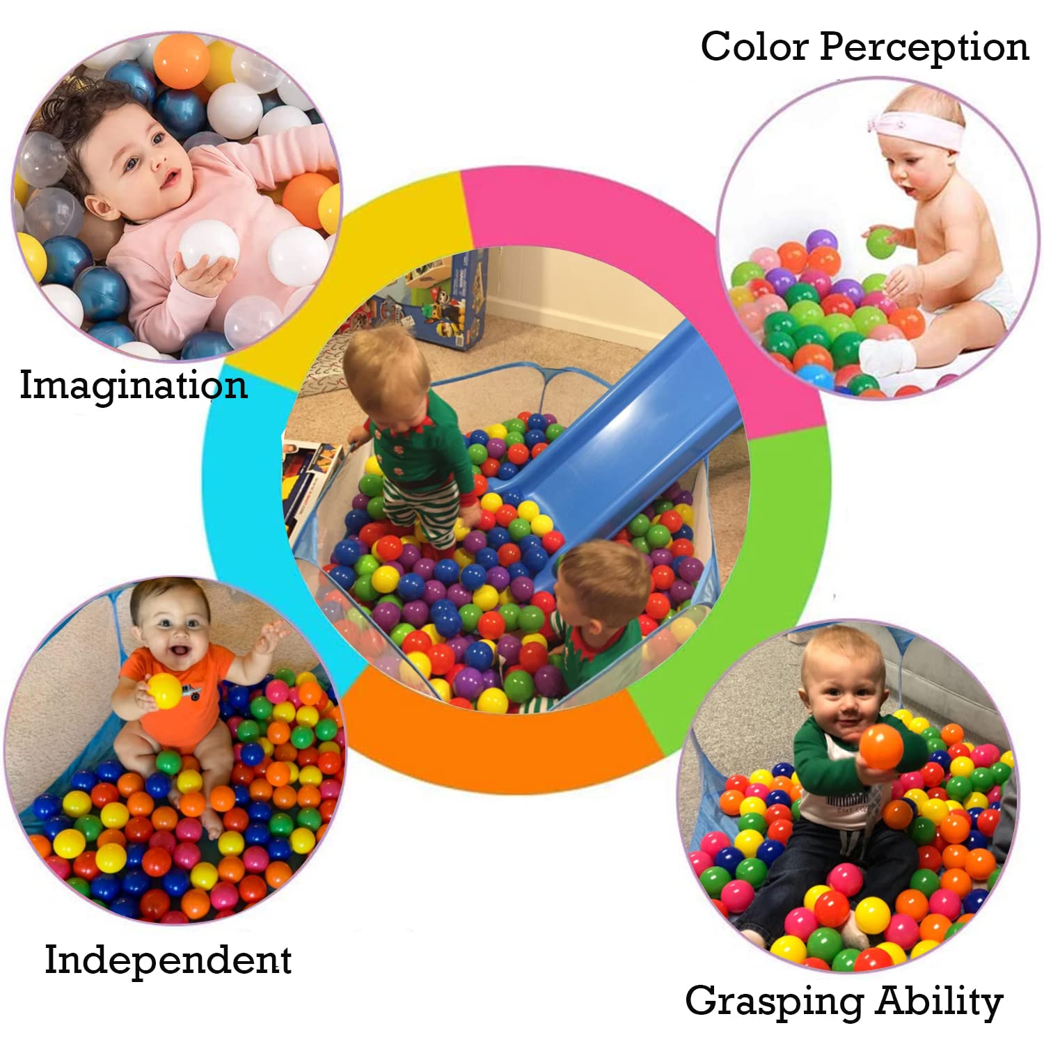 Portable Cute Blue Hexagon Children Ball Pit, Indoor and Outdoor Easy Folding Ball Play Pool Kids Toy Play Tent with Carry Tote, Balls Not Included