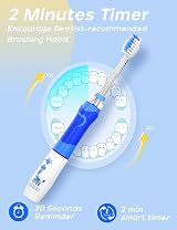 Seago SG-977 Kids Electric Toothbrush 3-12 Blue Giraffe 8 Heads 4 Modes view 4