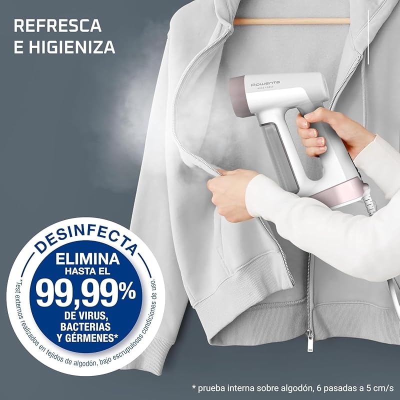 Rowenta Pure Force, escova de vapor e ferro 2 em 1, uso vertical/horizontal, vapor potente, aquece em 25s, DR8720F0