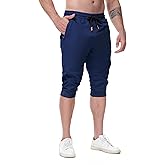 FIRSTGYM Mens Casual Jogger Pants 3/4 Joggers Tapered Fit Workout Gym Training Sweatpants