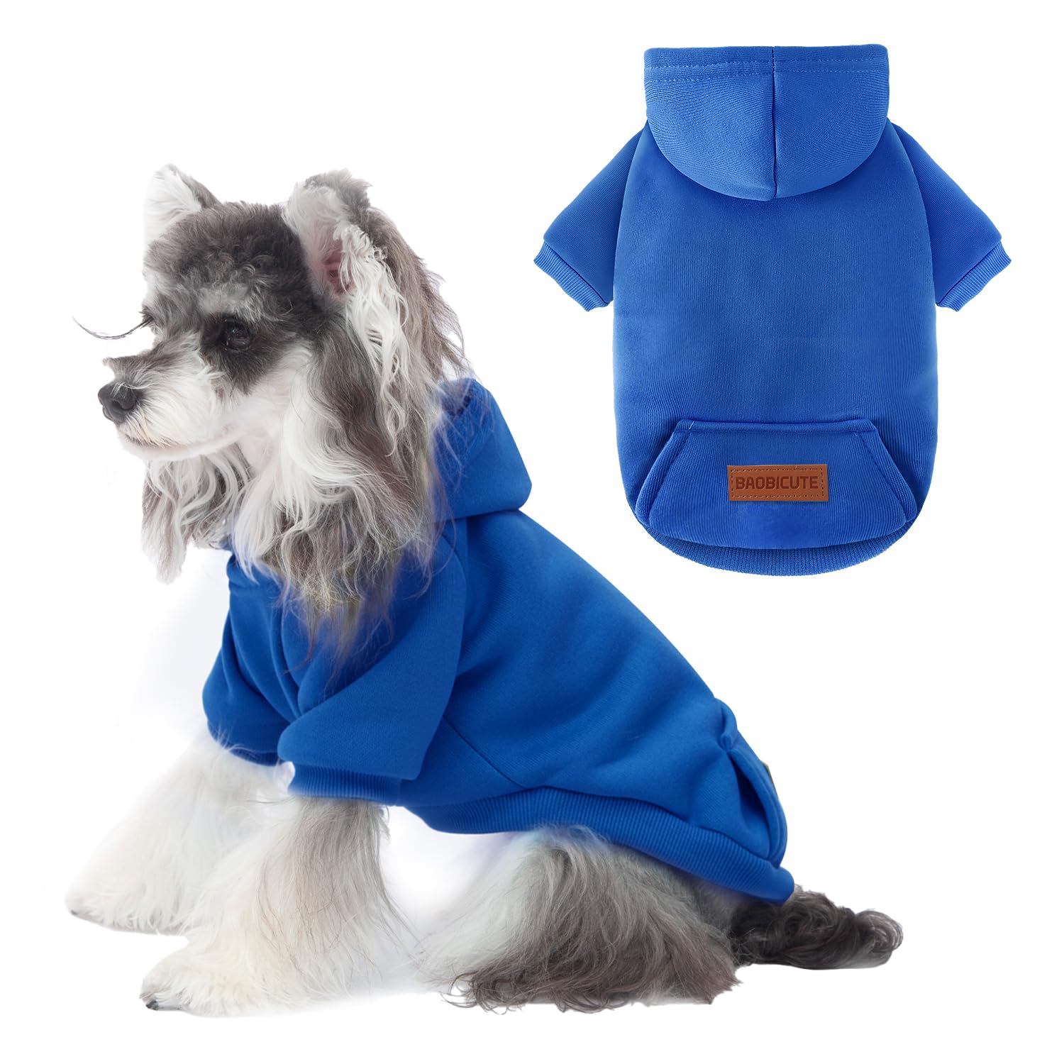Photo 1 of 1 Pack Dog Hoodie Warm Hood Dog Sweater Cold Weather Small Dogs Sweatshirt Comfort Pet Clothes for Small Medium Dogs with Pockets Cats Chihuahua Clothes for Male Female Girl Boy Sporty Daily Wear