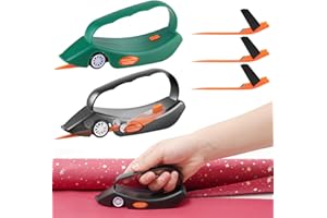 LIZAAL 2-Pack Wrapping Paper Cutter with 3 Replaceable Blades | New Gift Wrap Cutter with Wheels | Birthday and Christmas Wrapping Paper Cutter Slider for Home, Office or Classroom (Black & Green)