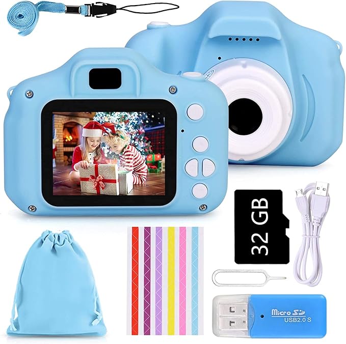 Faburo Kids Camera/Kids Digital Camera/ Mini Toy Camera with 1080P Screen & 32GB SD Card