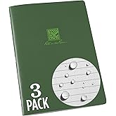 Rite in the Rain LG Stapled Notebook, 6.625" x 8.5", Green Cover, Universal Pattern, 3 Pack (No. 971-LGL3)