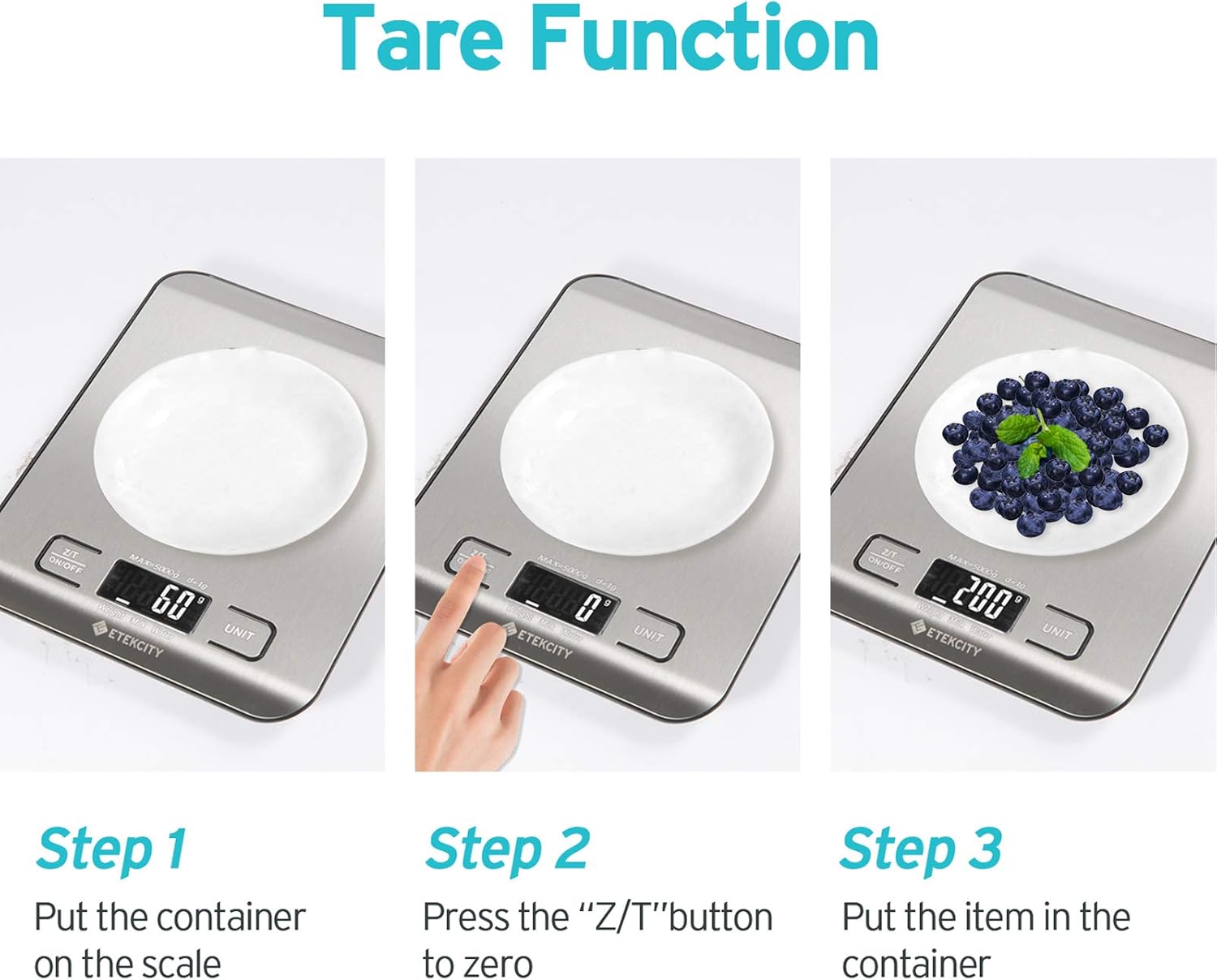 Etekcity Food Scale, Digital Kitchen Grams and Ounces for Weight Loss, Baking, Cooking, Meal Prep & Keto Diet, Small, Stainless Steel: Kitchen & Dining