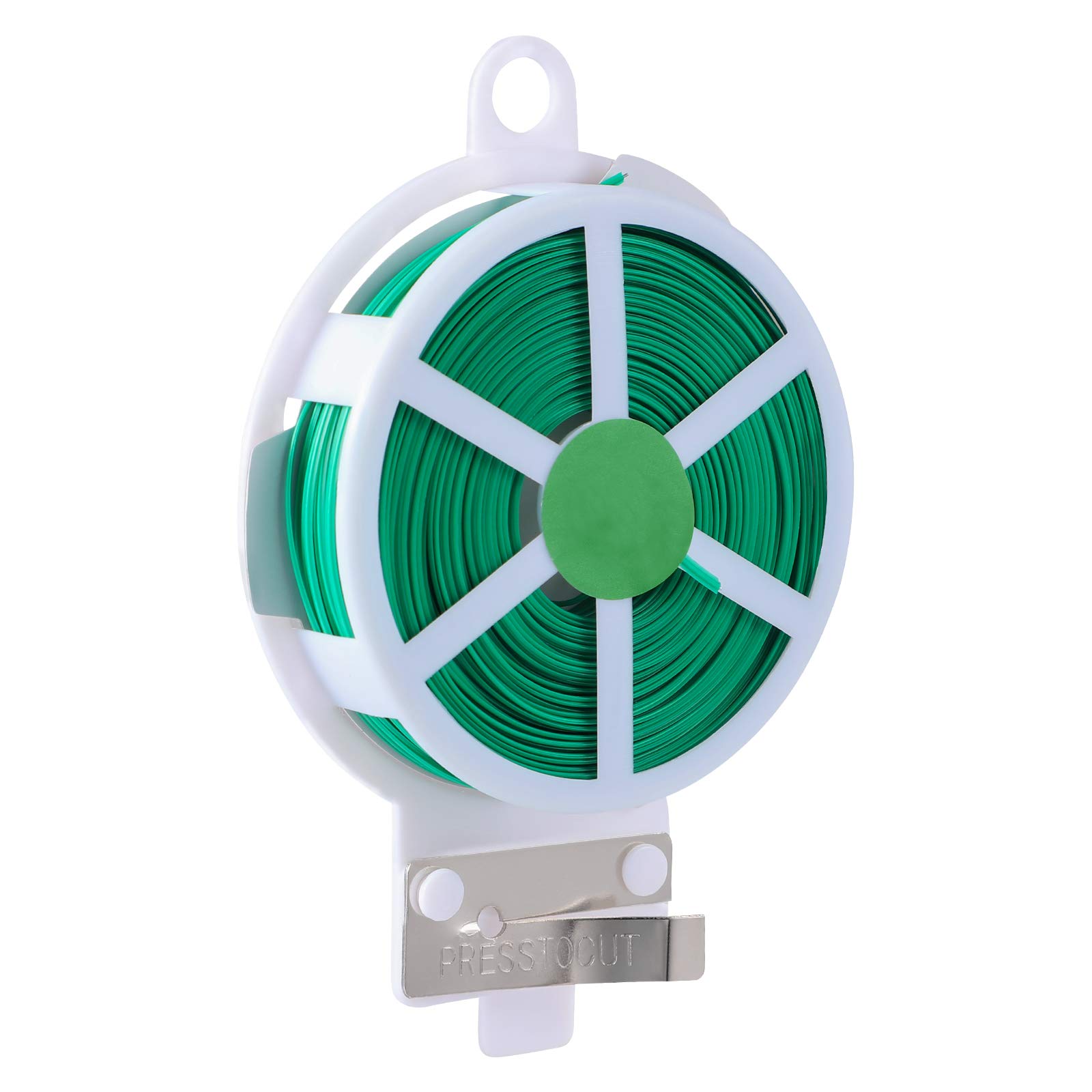 OUNONA 50m Plastic Coated Wire Twist Ties Garden Plant Cables Ties (Green)
