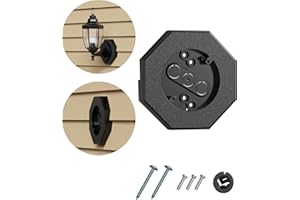 CIXIAOR Siding Mounting Block, 8141 Black Outdoor Light Mounting Kit with Built-in Electrical Box, Vinyl Siding Block for 1/2 inch Double, 1 Pack