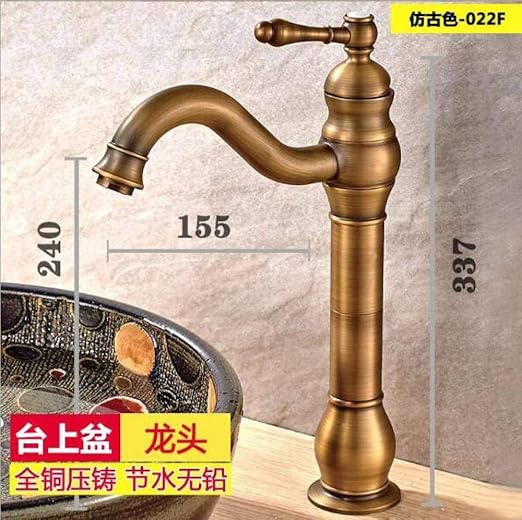 WANDOM Grifo de baño antiguo Grifo de lavabo de baño de 4 colores Grifo