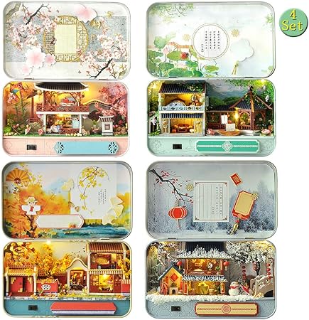 Amazon 10月のおとぎ話春 夏 秋 冬の風景ドールハウス 小さな鉄の箱4シーズンモデル Diyミニ温室キット 4pcs プラモデル 通販 Amazon 10月のおとぎ話春 夏 秋 冬の風景ドールハウス 小さな鉄の箱4シーズンモデル Diyミニ温室キット 4pcs プラモデル 通販