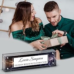 HETOOSHI Name Plate for Desk, Desk Double sided
