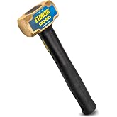 Estwing 2.5-Pound Brass Sledge Hammer for Metalworking/Automotive/Mining Use, Steel Locked Head, 12-Inch Indestructible Handle with Vulcanized Rubber Overlay, Reinforced Lanyard Hole