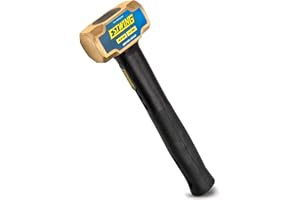 Estwing 2.5-Pound Brass Sledge Hammer for Metalworking/Automotive/Mining Use, Steel Locked Head, 12-Inch Indestructible Handle with Vulcanized Rubber Overlay, Reinforced Lanyard Hole