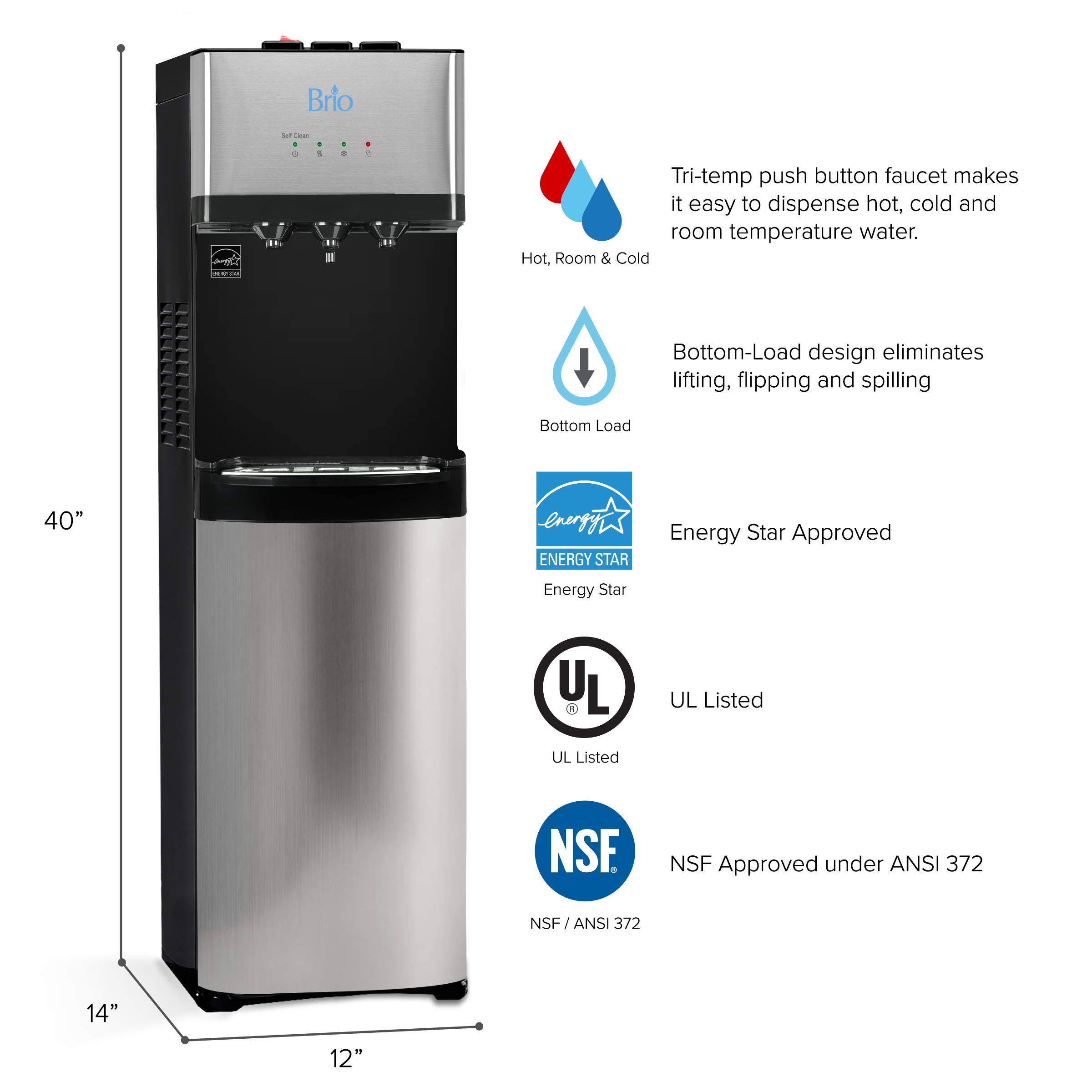 brio moderna ice dispenser & bottom load water cooler