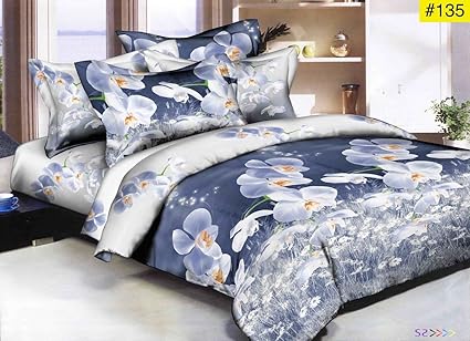 Fresh From Loom Double Bed Luxurious Glace Cotton 1 Comforter, 1 Bedsheet and 2 Pillow Cover (90x100-inch, Multicolour) - Set 4 Pcs