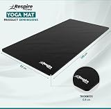 Respire Fitness Yoga Mat 185 x 57 cm Thick Non-Slip Sweat Resistant Black view 3