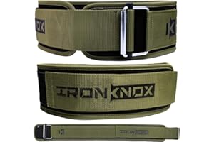 IronKnox Premium Weight Lifting Belt, 4 Inch Weight Belt for Men and Women with Self Locking Metal Buckle for Maximum Support, Weightlifting Belt for Squat or Deadlift, Durable Gym Belt for Men