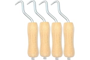 GEARLINTON Rebar Twister with Wooden Handle Concrete Iron Wire Tie Twister Tool Hand Steel Tie Tool for Fence Twisting, 4 Pack