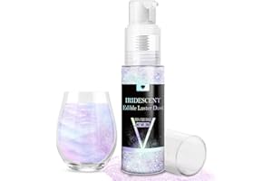 Iridescent Edible Glitter Spray, 20g Luster Dust Edible Glimmer Powder for Sparkling Cocktails, Cake, Cupcakes, Wine, Beverag