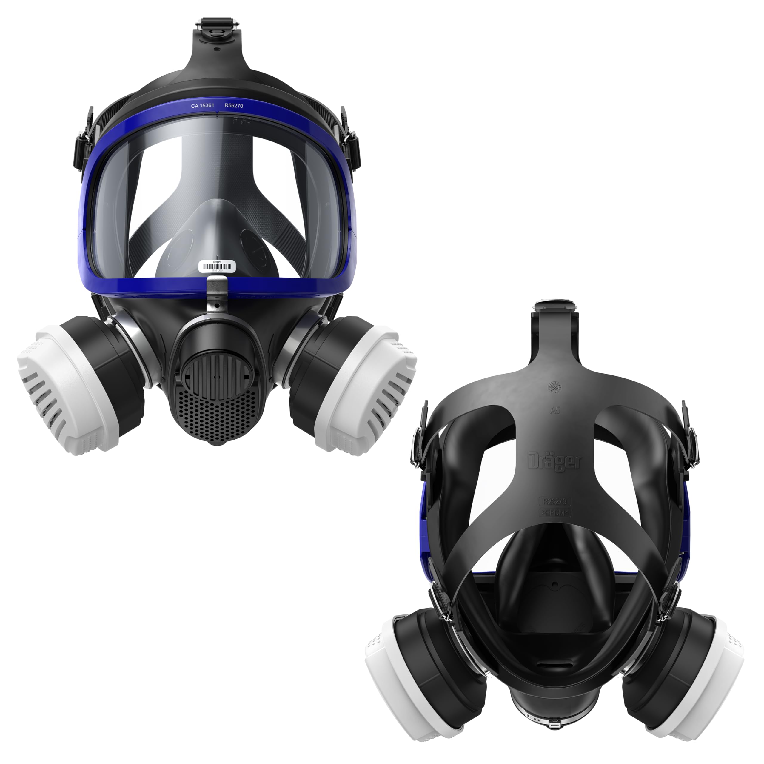 Dräger X-plore 5500 Vollmasken-Set, Atemschutzmaske mit A2P3 Kombi-Filter für Maler, Lackierer gegen Gase, Dämpfe, Feinstaub und Partikel, Universalgröße 2