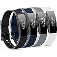 4 Pack Bands Compatible for Fitbit Inspire 2 Bands/Fitbit Inspire HR/Fitbit Inspire/Fitbit Ace 2, Adjustable Soft Silicone Sport Wristband for Women Men (Wine red+Pink+Grey+Blue, Small)