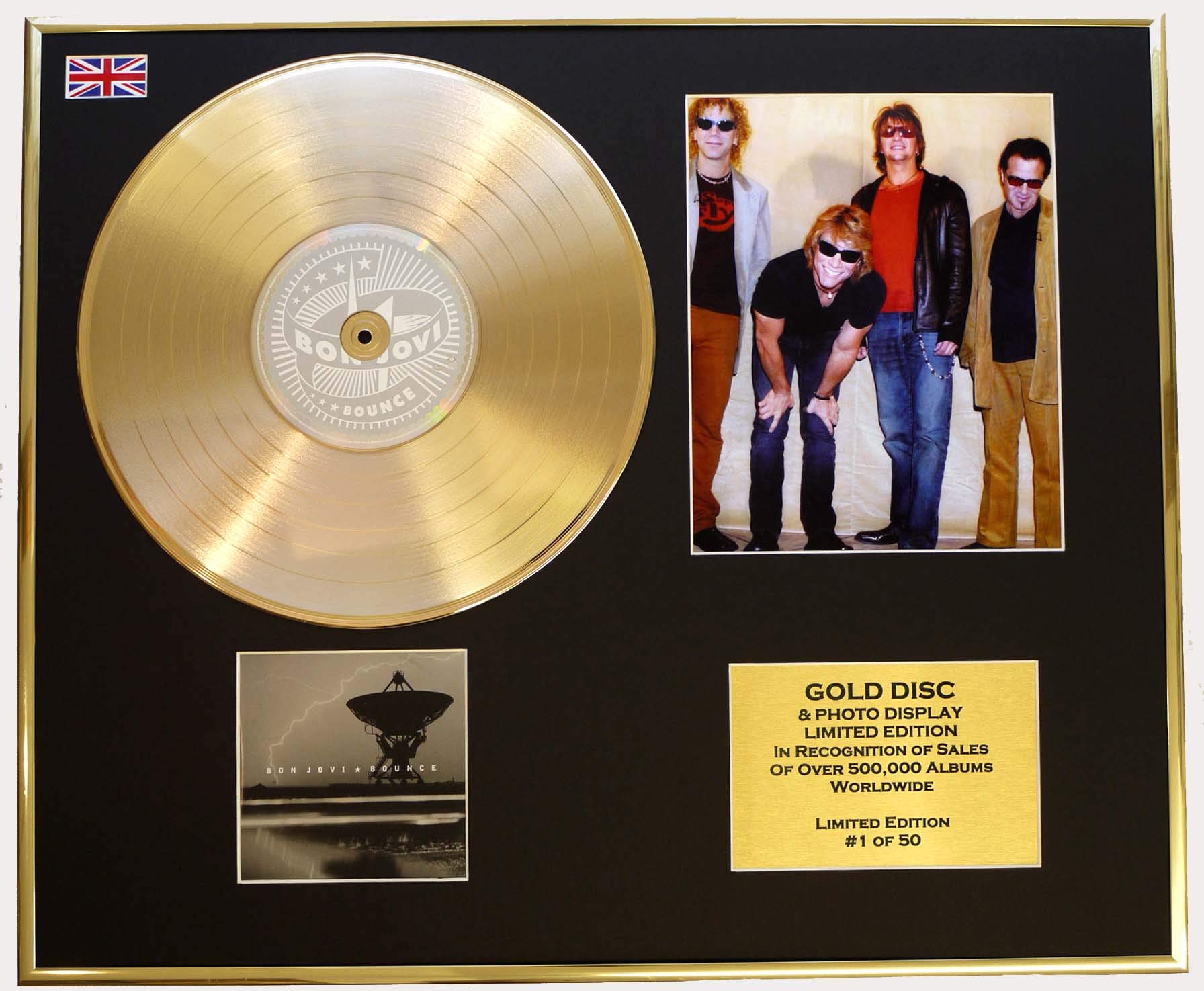BON JOVI/CD GOLD DISC/RECORD & PHOTO DISPLAY/LTD. EDITION/COA/BOUNCE
