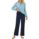 Blooming Jelly Womens Lounge Sets 2 Piece Pajama Sets Color Block Matching Set Sleepwear PJ Set 2025 Fall Outfits