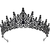 Feltent Black Tiara for Women Crystal Queen Crowns Rhinestone Princess Tiaras for Girl Wedding Headband for Bride Hair Accessories for Halloween Costume Birthday Party Prom Mother's Gifts