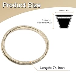 uxcell 3LK740 Cord Belt Grey, 3/8" x 74" Lawn and