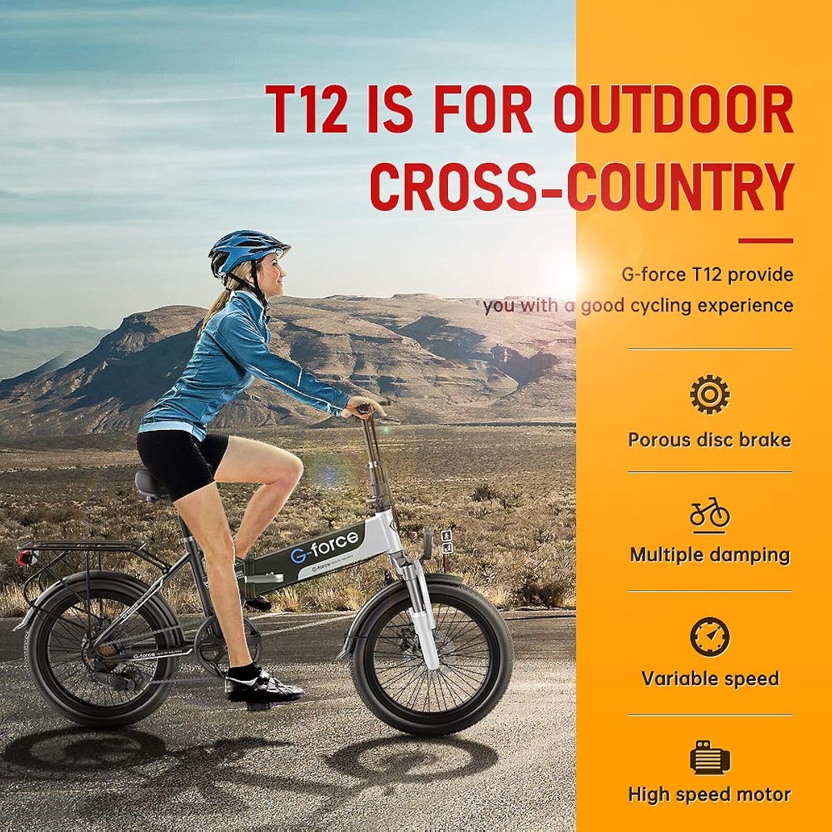 $26/mo - Finance G-Force Electric Bike T12,Electric Bikes for Adults 20''  Folding Ebike,Max Speed 20MPH Adults Ebike with Removable Battery(48V  10.4A),Max Range 30Miles. | Buy Now, Pay Later