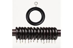 MARS EXPORTS Handmade Wooden Drapery Rod Rings, Curtain Rod Rings, for 1-1.5 inch Curtain Rod Pole - Beech Wood (100, 1.25 INCH Inner Dia)