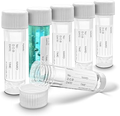 RE-GEN 30ml Clear Plastic Liquid Pots Screw Top Lids Identification Label