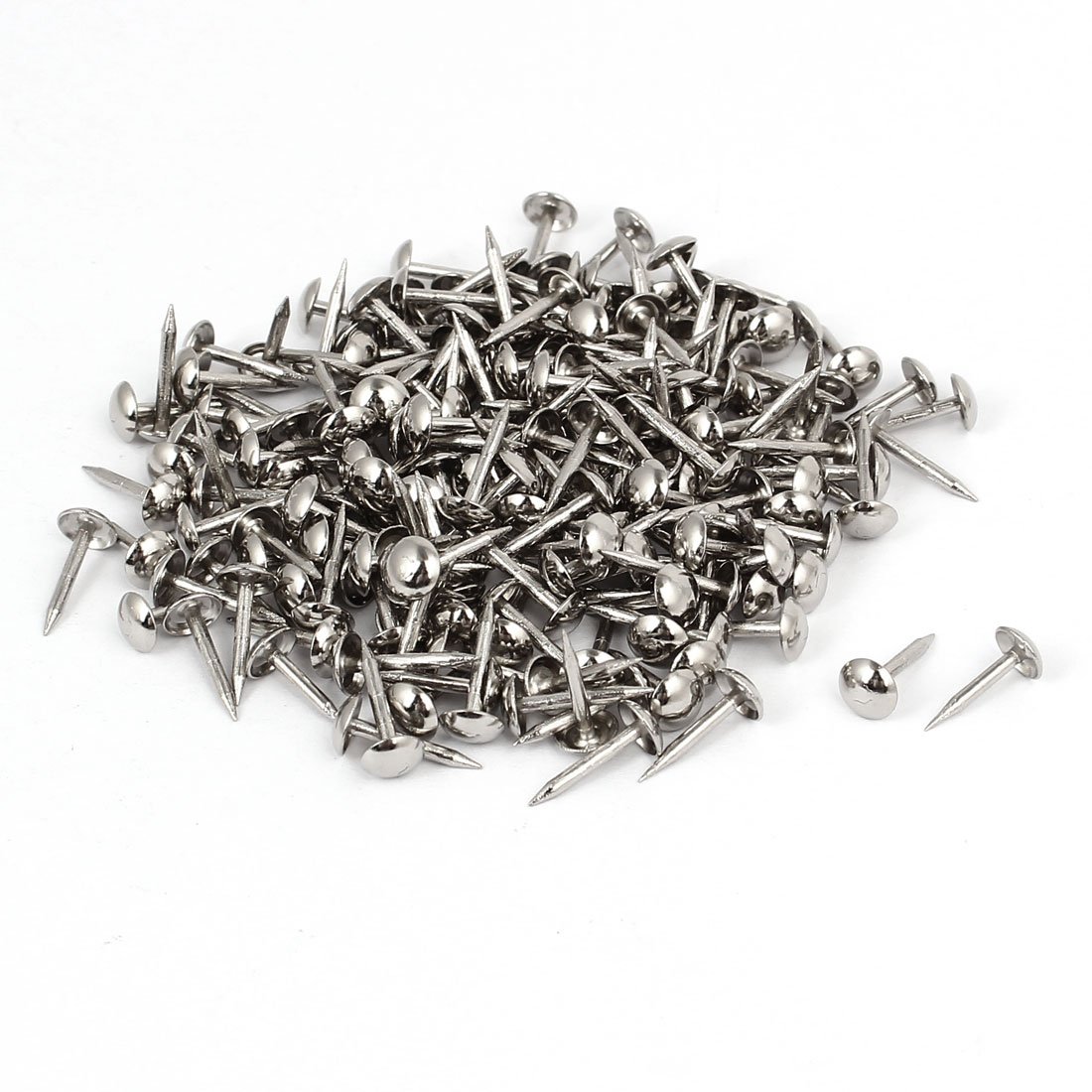 sourcingmap Home Furniture 6mm x 14mm Upholstery Thumb Tack Nail Push Pin Silver Tone 200pcs